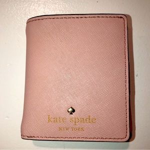 Kate spade pink leather bifold mini wallet.